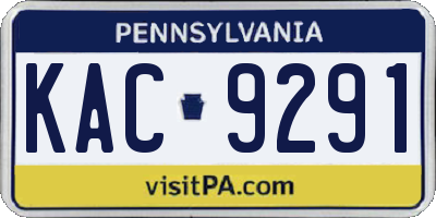PA license plate KAC9291