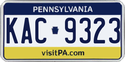 PA license plate KAC9323