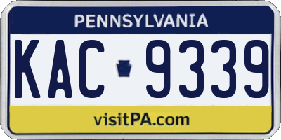 PA license plate KAC9339