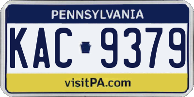 PA license plate KAC9379