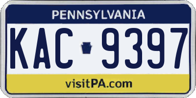 PA license plate KAC9397