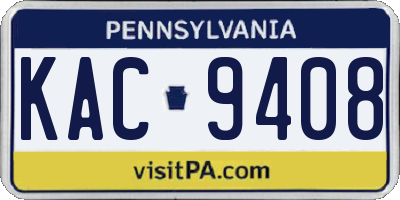 PA license plate KAC9408