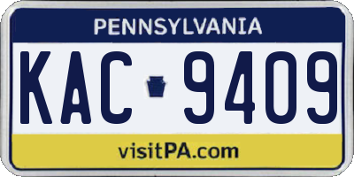 PA license plate KAC9409