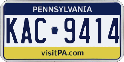 PA license plate KAC9414