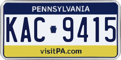 PA license plate KAC9415