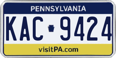 PA license plate KAC9424