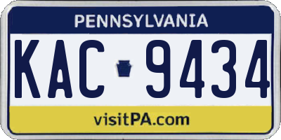 PA license plate KAC9434