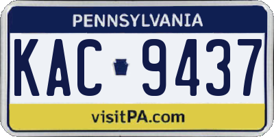 PA license plate KAC9437