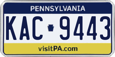 PA license plate KAC9443
