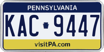 PA license plate KAC9447