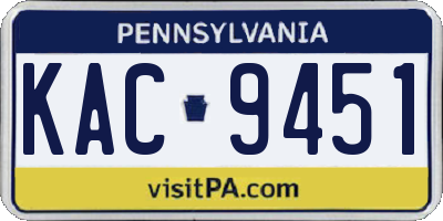 PA license plate KAC9451