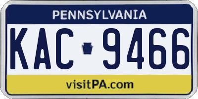 PA license plate KAC9466