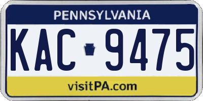 PA license plate KAC9475