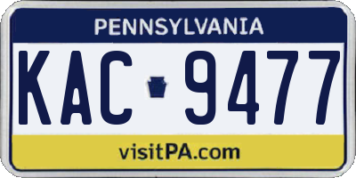 PA license plate KAC9477