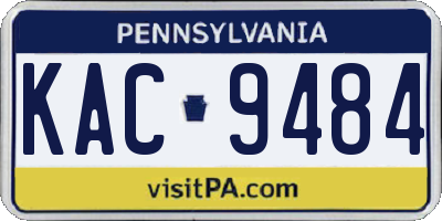 PA license plate KAC9484