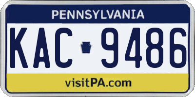 PA license plate KAC9486