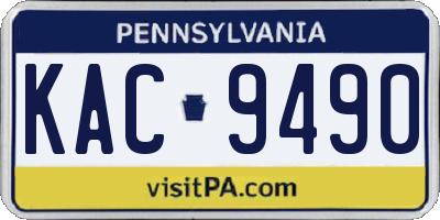 PA license plate KAC9490