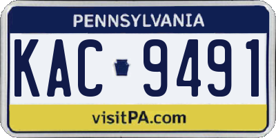 PA license plate KAC9491