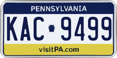 PA license plate KAC9499