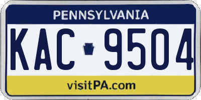 PA license plate KAC9504