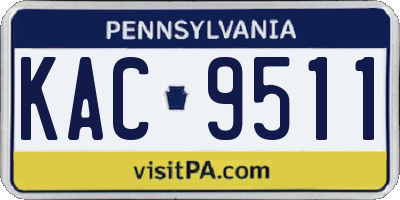 PA license plate KAC9511