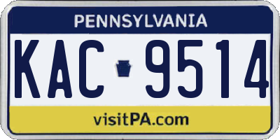PA license plate KAC9514