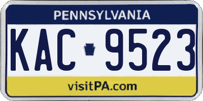 PA license plate KAC9523