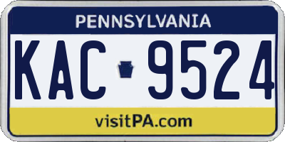 PA license plate KAC9524