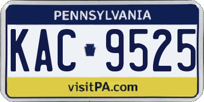 PA license plate KAC9525