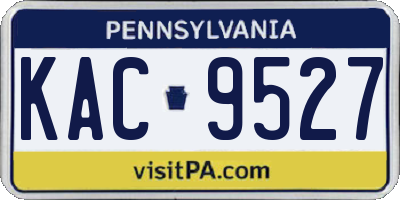PA license plate KAC9527