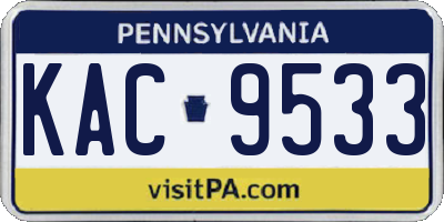 PA license plate KAC9533