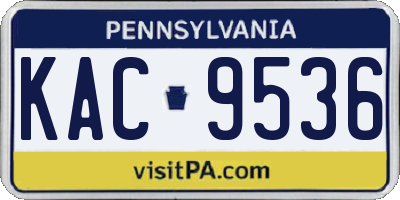 PA license plate KAC9536