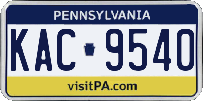 PA license plate KAC9540