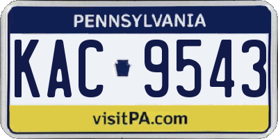 PA license plate KAC9543