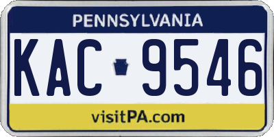 PA license plate KAC9546