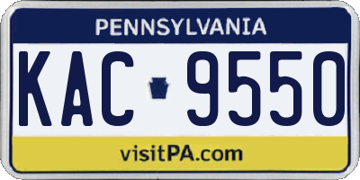 PA license plate KAC9550