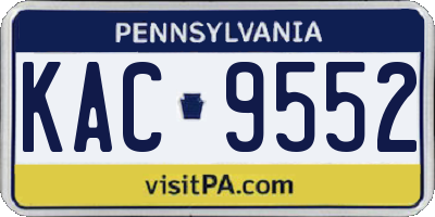 PA license plate KAC9552