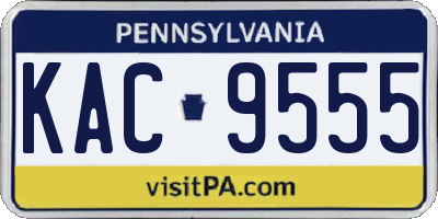 PA license plate KAC9555