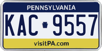 PA license plate KAC9557