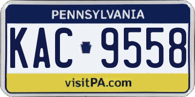 PA license plate KAC9558