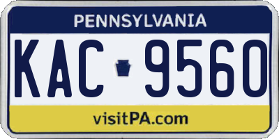 PA license plate KAC9560