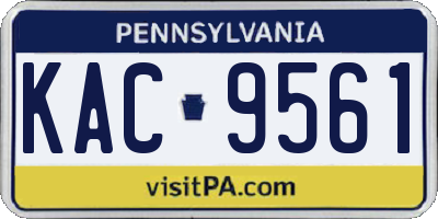 PA license plate KAC9561