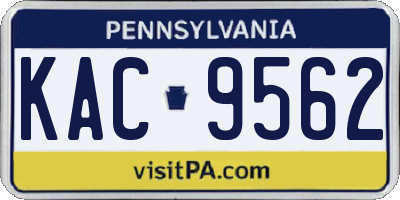 PA license plate KAC9562