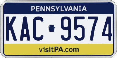 PA license plate KAC9574