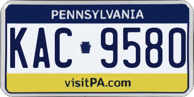 PA license plate KAC9580