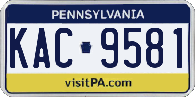 PA license plate KAC9581
