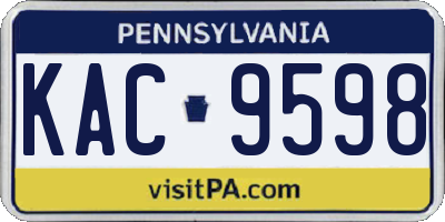 PA license plate KAC9598