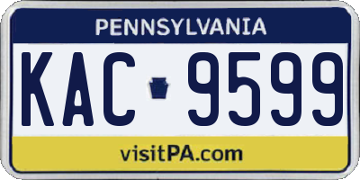 PA license plate KAC9599