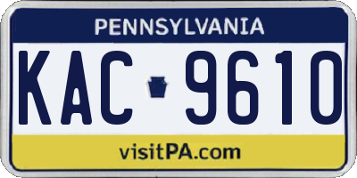 PA license plate KAC9610