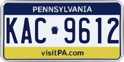 PA license plate KAC9612